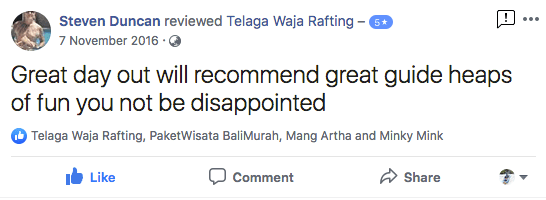 Telaga Waja Rafting Testimoni