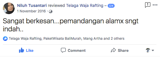 Telaga Waja Rafting Testimoni